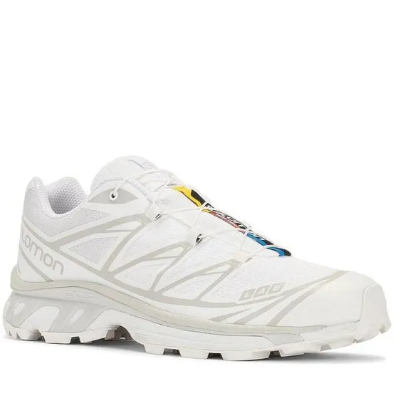 Salomon XT-6 Sneakers in White &amp; Lunar Rock 10 New with Box Womens Shoes