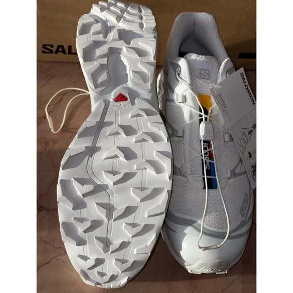 Salomon XT-6 Sneakers in White &amp; Lunar Rock 10 New with Box Womens Shoes