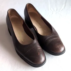 Salvatore Ferragamo Boutique Vintage Brown Leather Slip On Shoes Women's Size 5