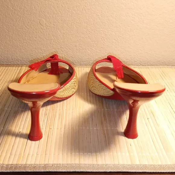 Salvatore Ferragamo Red and Cream Women's Shoes Size 10