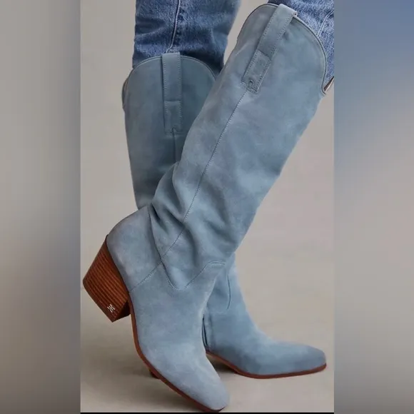 SAM EDELMAN BRITTEN PADDED INSOLE TALL COWBOY, WESTERN BOOTS