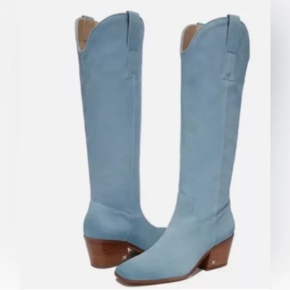 SAM EDELMAN BRITTEN PADDED INSOLE TALL COWBOY, WESTERN BOOTS