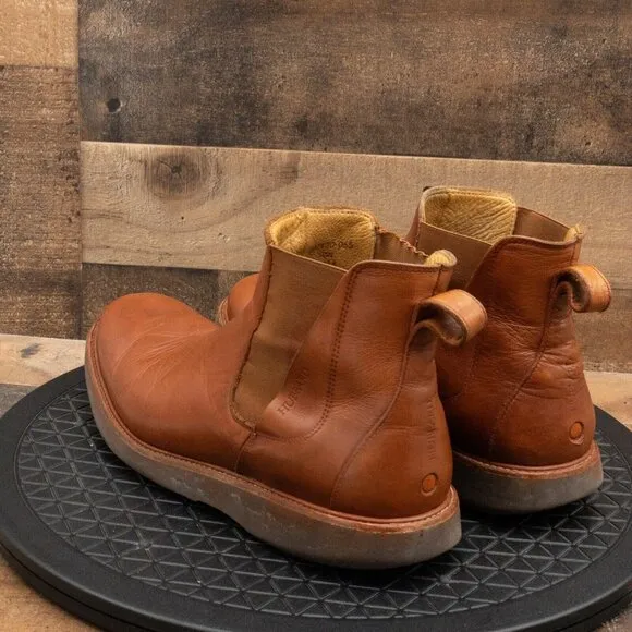 SAMUEL HUBBARD 24 SEVEN 2.0 MENS TAN LEATHER CHELSEA BOOTS PULL ON SIZE 10W