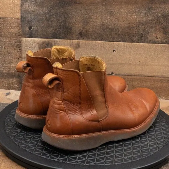 SAMUEL HUBBARD 24 SEVEN 2.0 MENS TAN LEATHER CHELSEA BOOTS PULL ON SIZE 10W