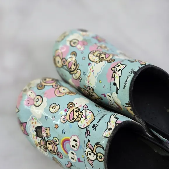Sanita Shoes Womens Girls 3.5 4 35 Blue Slip On Clog Tokidoki Youth