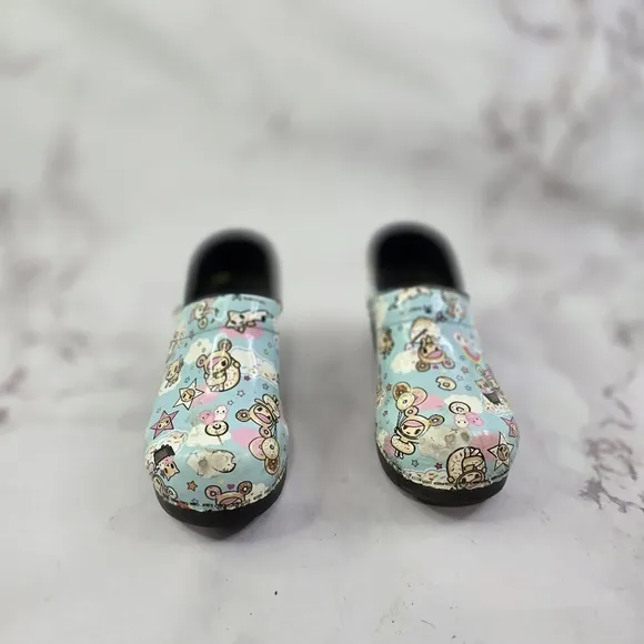 Sanita Shoes Womens Girls 3.5 4 35 Blue Slip On Clog Tokidoki Youth