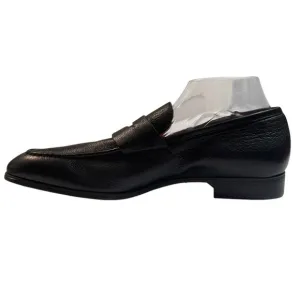 Santoni Gavin Italian Leather Penny Loafers Slip-On Shoes Black US 8.5 M Luxury