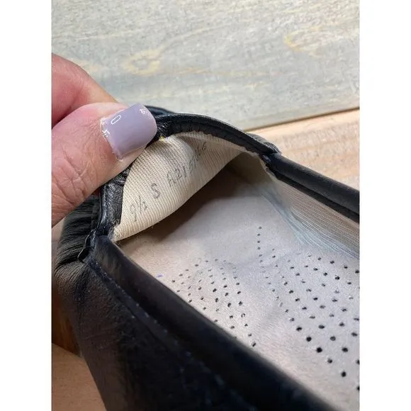Sas Black Leather Slip On Loafer Shoes Womens US9.5 S A2157066