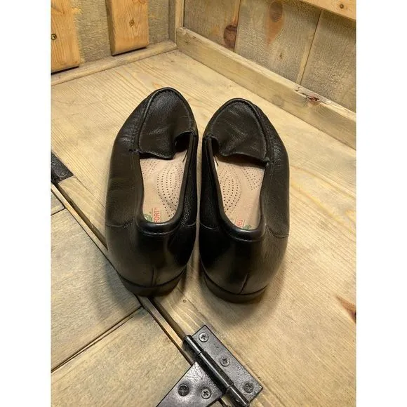 Sas Black Leather Slip On Loafer Shoes Womens US9.5 S A2157066