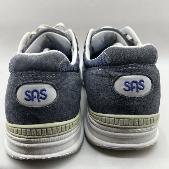 SAS Journey Mesh Walking Sneakers Men Size 14 W Blue Suede Lace Up Comfort Shoes