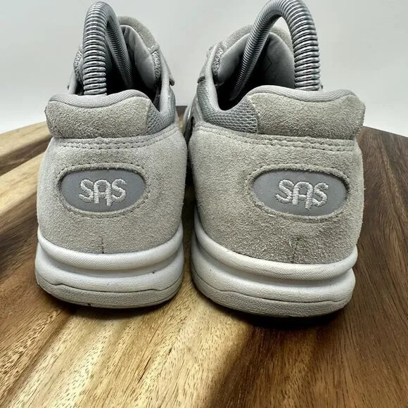 SAS Journey Mesh Men's 8 Wide Suede Everyday Sneaker Comfort Walking Shoes Gray