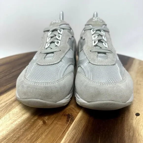 SAS Journey Mesh Men's 8 Wide Suede Everyday Sneaker Comfort Walking Shoes Gray
