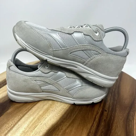 SAS Journey Mesh Men's 8 Wide Suede Everyday Sneaker Comfort Walking Shoes Gray