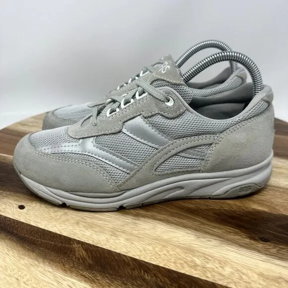 SAS Journey Mesh Men's 8 Wide Suede Everyday Sneaker Comfort Walking Shoes Gray