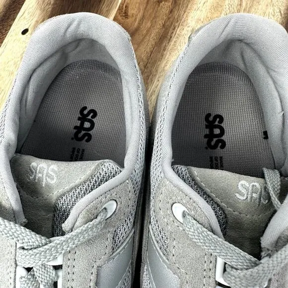 SAS Journey Mesh Men's 8 Wide Suede Everyday Sneaker Comfort Walking Shoes Gray