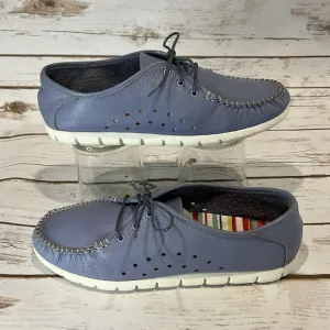 SAS Moccasin Boat Shoes Women US 10 EU 41 Blue Leather Comfort Lace Up Walking