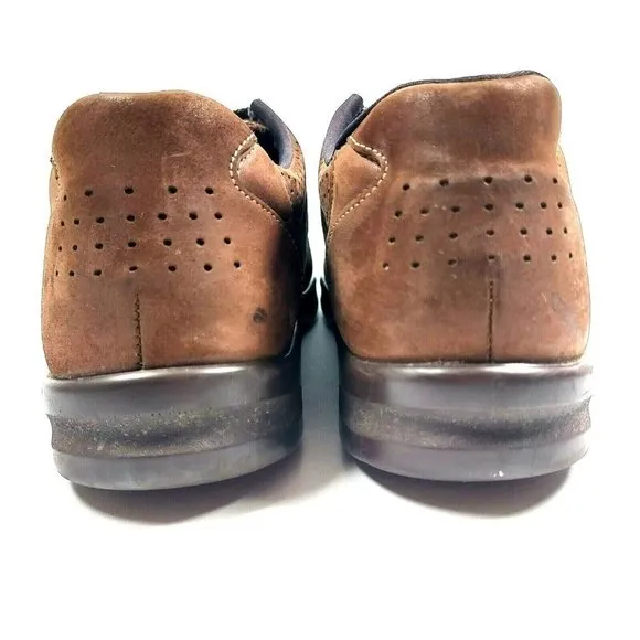 SAS Walk Easy Chocolate Brown Nubuck Leather Lace Up Sneakers Shoes Women's 10M