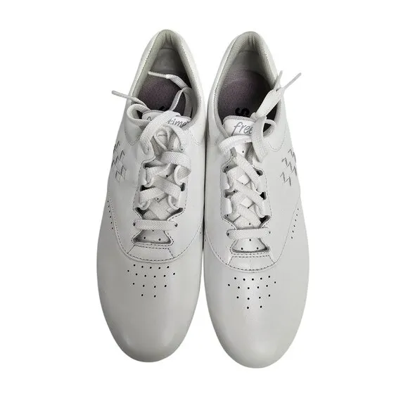 SAS Womens Freetime Comfort Shoes Size 6.5M White Leather Lace-Up Walking