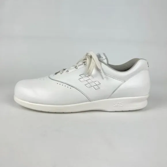 SAS Womens Slim Free Time White Comfort Walking Shoe Lace Up Sneakers size 10.5S