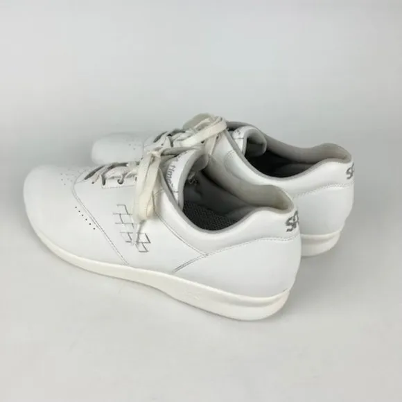 SAS Womens Slim Free Time White Comfort Walking Shoe Lace Up Sneakers size 10.5S