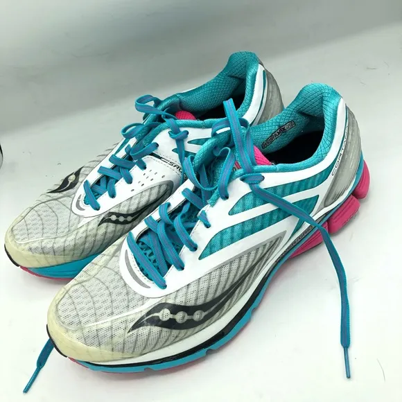 Saucony Cortana 3 Power Grid Sneakers, White/Blue/Pink, Size 10.5