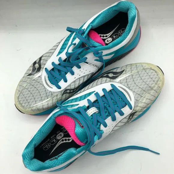 Saucony Cortana 3 Power Grid Sneakers, White/Blue/Pink, Size 10.5