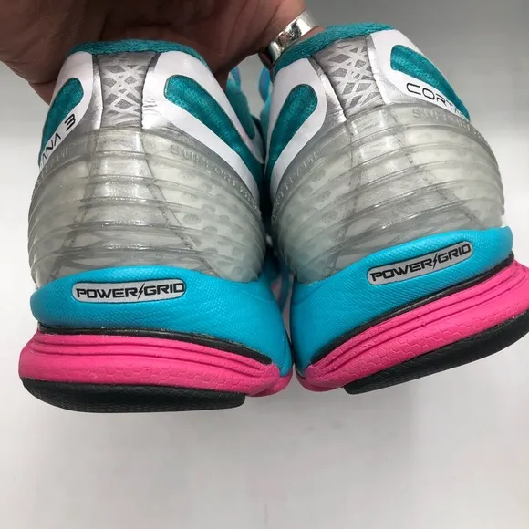 Saucony Cortana 3 Power Grid Sneakers, White/Blue/Pink, Size 10.5