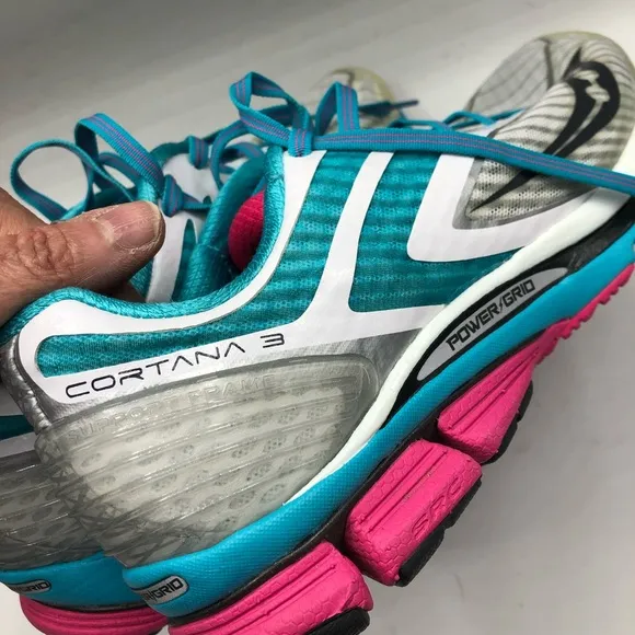 Saucony Cortana 3 Power Grid Sneakers, White/Blue/Pink, Size 10.5