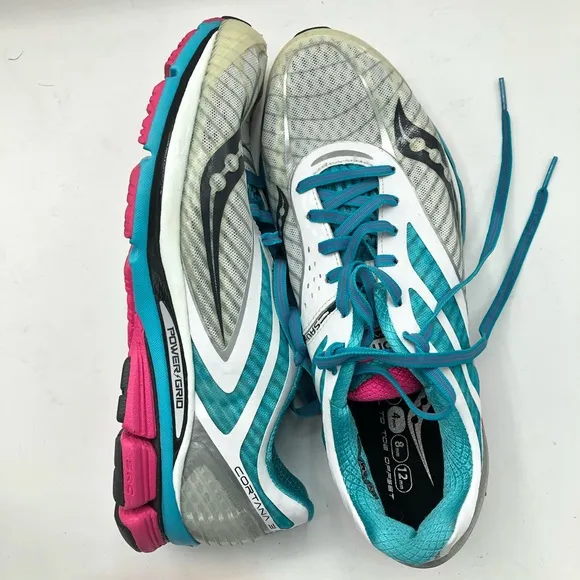 Saucony Cortana 3 Power Grid Sneakers, White/Blue/Pink, Size 10.5