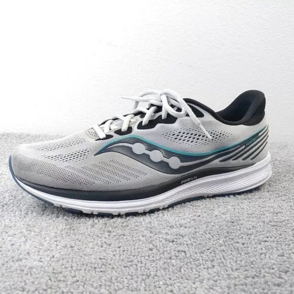Saucony Ride 14 Mens 14 Gray Running Shoes Athletic Sneakers Gray Trainers Low