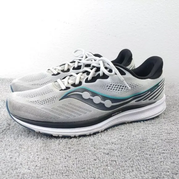 Saucony Ride 14 Mens 14 Gray Running Shoes Athletic Sneakers Gray Trainers Low