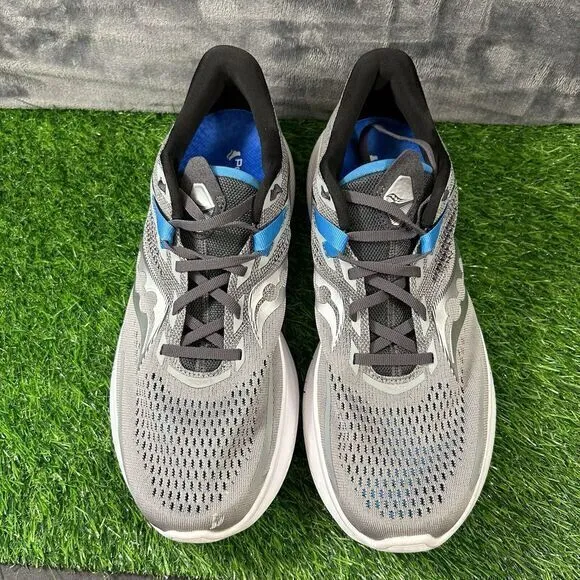 Saucony‎ Ride 15 Mens 12 Gray White Shoes Sneakers Athletic Running Gym W/Box