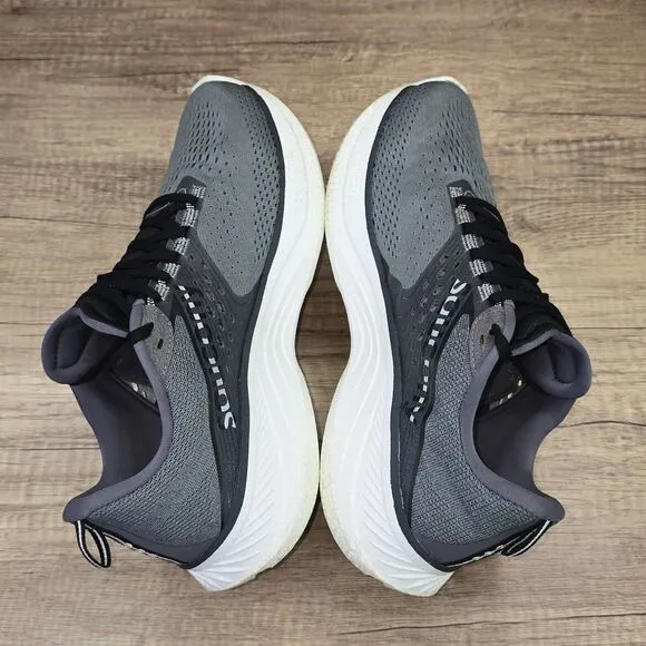 Saucony Ride 17 Men's Size 10 Gray Black Running Shoes (S20924-107)