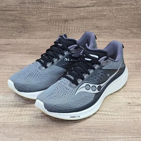 Saucony Ride 17 Men's Size 10 Gray Black Running Shoes (S20924-107)