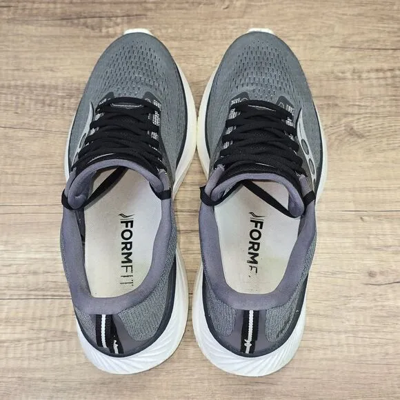 Saucony Ride 17 Men's Size 10 Gray Black Running Shoes (S20924-107)