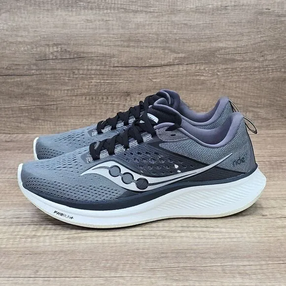 Saucony Ride 17 Men's Size 10 Gray Black Running Shoes (S20924-107)