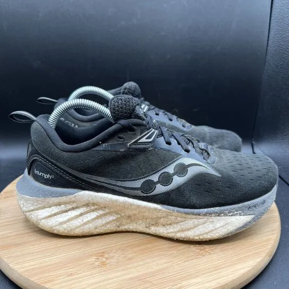Saucony Womens Size 8 Triumph 22 S10964-200 Black Running Shoes Sneakers