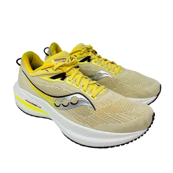 SAUCONY Yellow Triumph 21 Running Shoes Sneakers Sz 11 Athletic Walking Workout