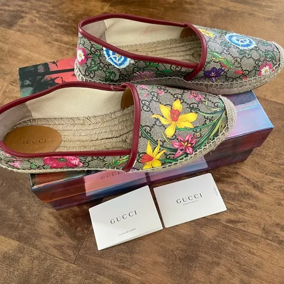 Size 42- Gucci GG Supreme Espadrilles Floral multi