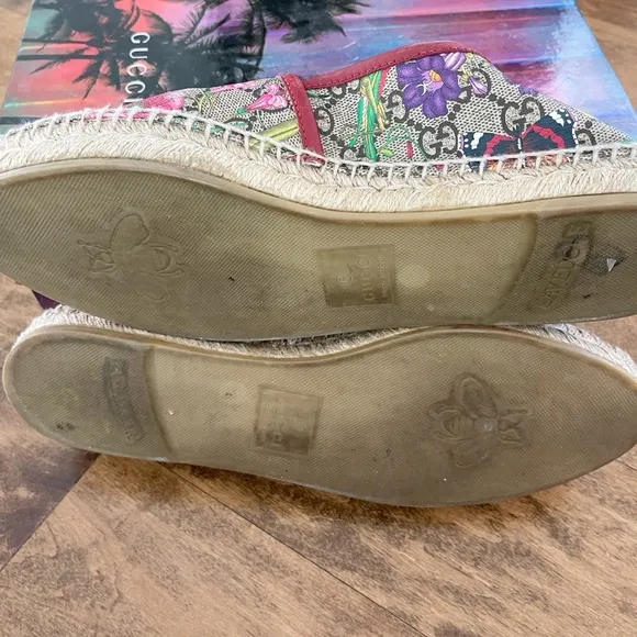 Size 42- Gucci GG Supreme Espadrilles Floral multi