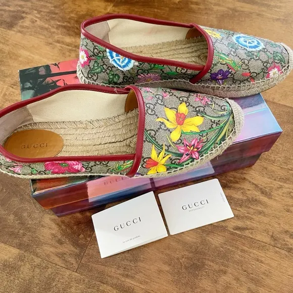 Size 42- Gucci GG Supreme Espadrilles Floral multi
