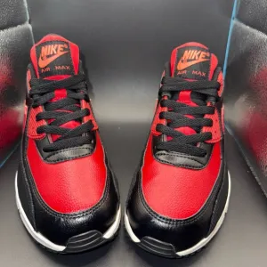Size 6Y- Nike Shoes Air Max 90 LTR Sneakers Gym Red Low 724821-601, CLEAN, 8/10
