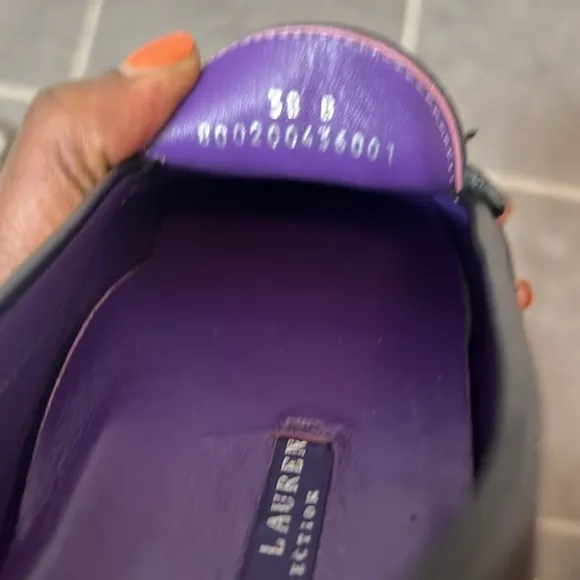 Size 7.5 Ralph Lauren Collection Purple Label Leather DASITA Driving Loafer Shoe