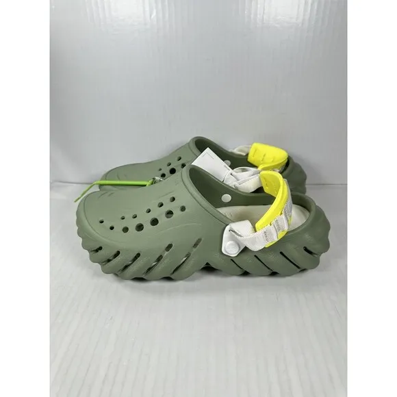 Size 8M/10W CROCS Echo Clog Moss Green Vert Mousse 207937-308 Slip On Shoes NEW
