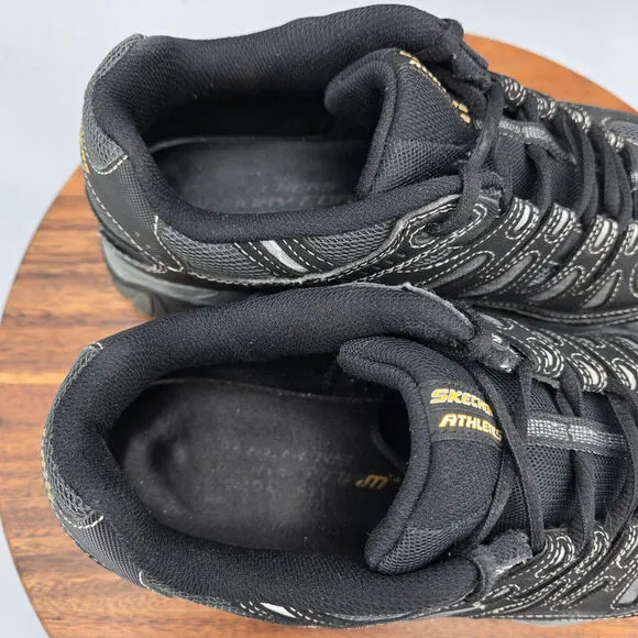 Skechers After Burn Shoes Men's 10 Extra Wide Black Leather Walking Sneakers