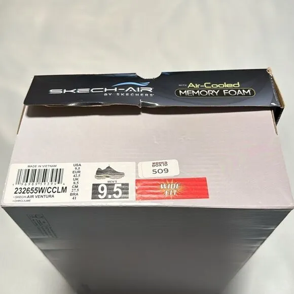 Skechers Air Shoes Mens 9.5 Wide Gray Skech Air Ventura