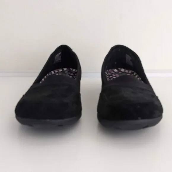 Skechers Black Suede Slip On Shoes Women's 10