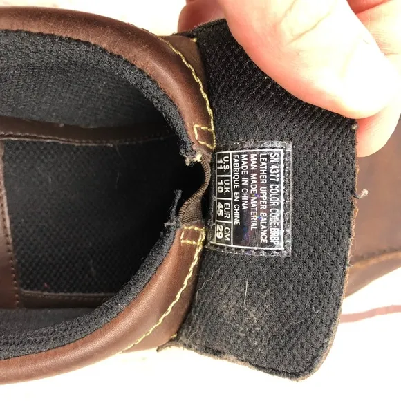 Skechers Brown Leather Slip On Loafers Men's US 11