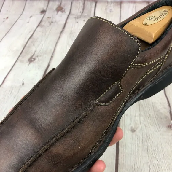 Skechers Brown Leather Slip On Loafers Men's US 11