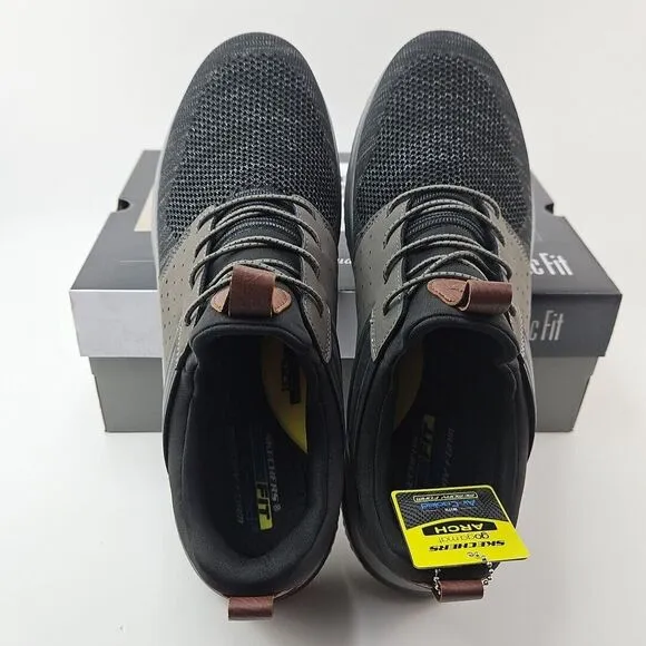 Skechers Delson 3.0 Cicada Shoes Slip On‎ Grey Black Men's Size 13 New